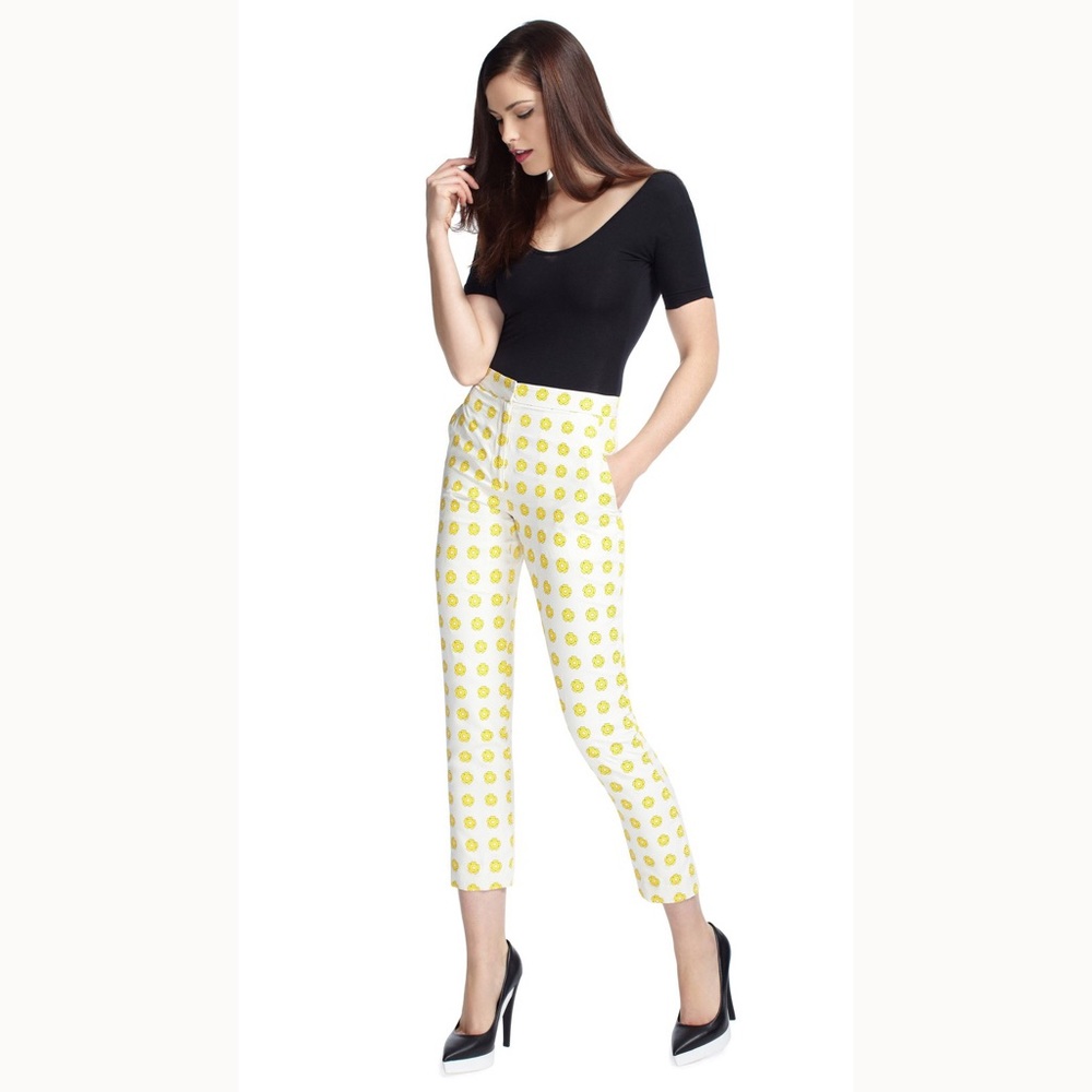 Opening Ceremony Floral Stamp Crop Trouser